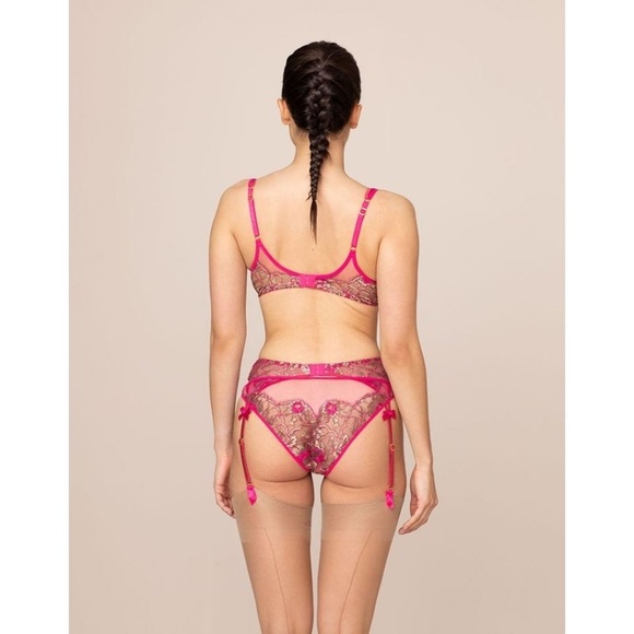 Agent Provocateur Lysianne Gold Fuchsia Brief AP2 Small NWT $215 - Picture 5 of 11